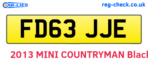 FD63JJE are the vehicle registration plates.
