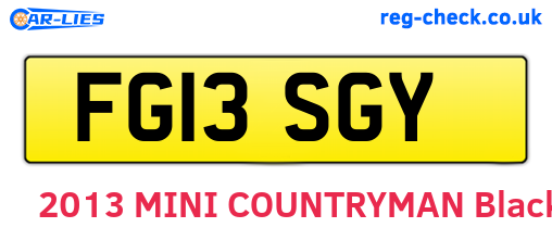 FG13SGY are the vehicle registration plates.