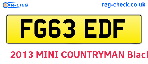 FG63EDF are the vehicle registration plates.