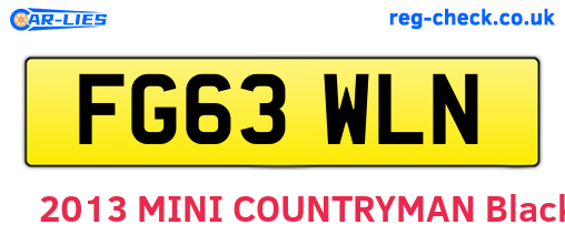 FG63WLN are the vehicle registration plates.