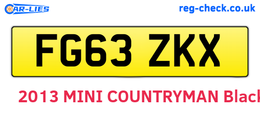 FG63ZKX are the vehicle registration plates.