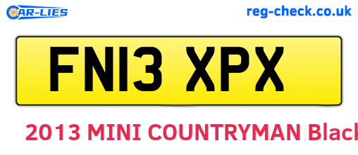 FN13XPX are the vehicle registration plates.