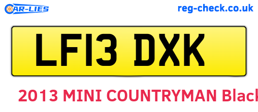 LF13DXK are the vehicle registration plates.