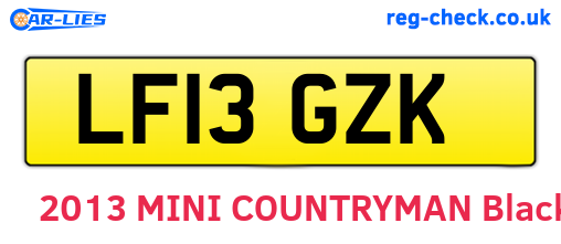 LF13GZK are the vehicle registration plates.