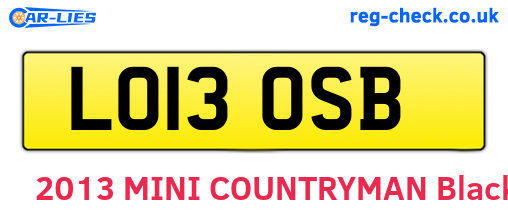 LO13OSB are the vehicle registration plates.