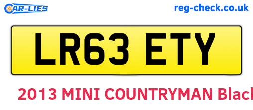 LR63ETY are the vehicle registration plates.