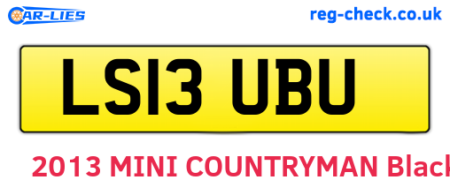LS13UBU are the vehicle registration plates.