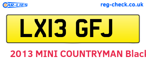 LX13GFJ are the vehicle registration plates.