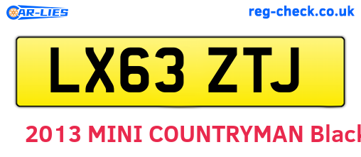 LX63ZTJ are the vehicle registration plates.