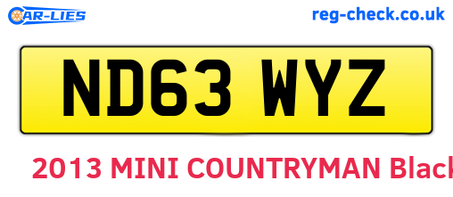 ND63WYZ are the vehicle registration plates.
