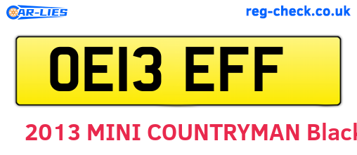 OE13EFF are the vehicle registration plates.