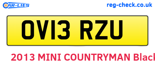 OV13RZU are the vehicle registration plates.