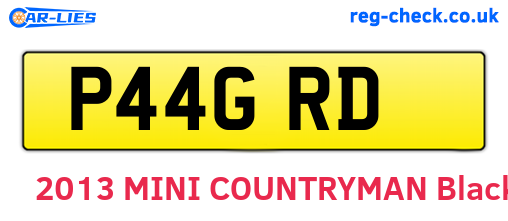 P44GRD are the vehicle registration plates.