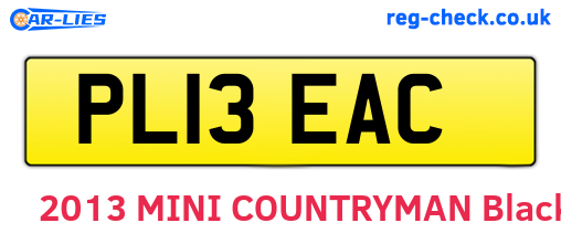 PL13EAC are the vehicle registration plates.