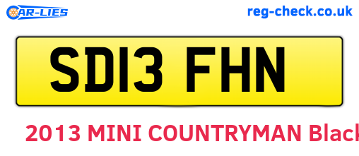 SD13FHN are the vehicle registration plates.