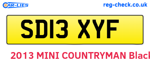 SD13XYF are the vehicle registration plates.