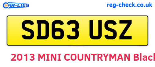 SD63USZ are the vehicle registration plates.