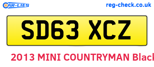 SD63XCZ are the vehicle registration plates.