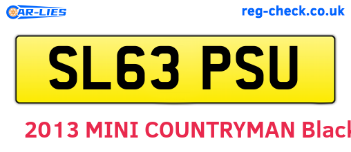 SL63PSU are the vehicle registration plates.