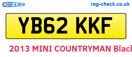 YB62KKF are the vehicle registration plates.