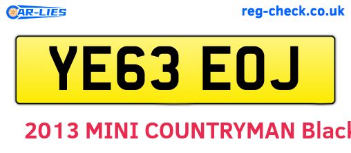 YE63EOJ are the vehicle registration plates.