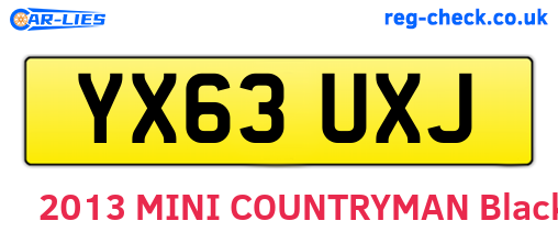 YX63UXJ are the vehicle registration plates.