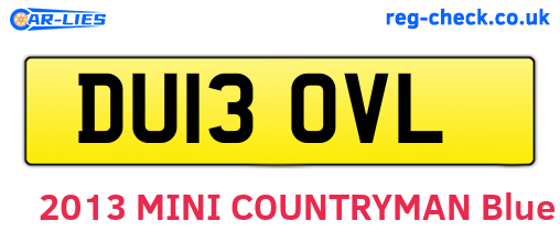 DU13OVL are the vehicle registration plates.