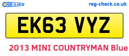 EK63VYZ are the vehicle registration plates.