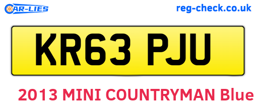 KR63PJU are the vehicle registration plates.
