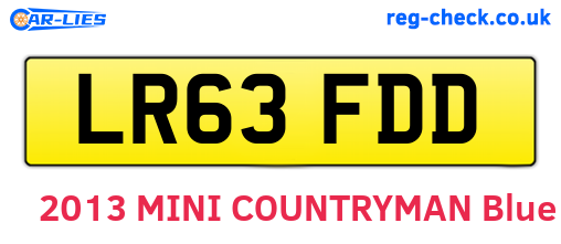 LR63FDD are the vehicle registration plates.