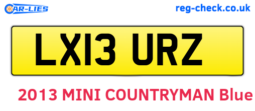 LX13URZ are the vehicle registration plates.