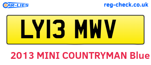 LY13MWV are the vehicle registration plates.