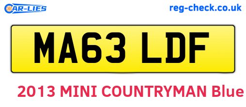 MA63LDF are the vehicle registration plates.