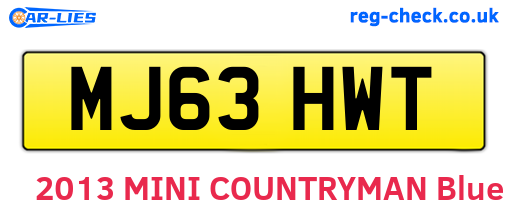 MJ63HWT are the vehicle registration plates.