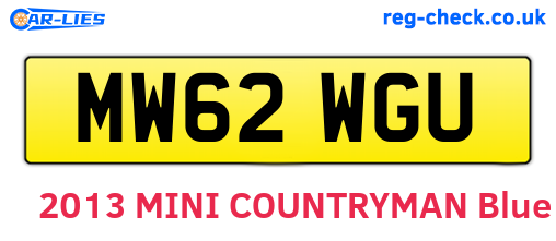 MW62WGU are the vehicle registration plates.