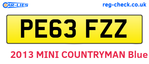 PE63FZZ are the vehicle registration plates.