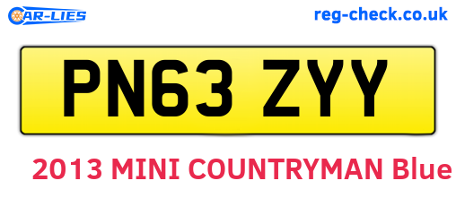 PN63ZYY are the vehicle registration plates.
