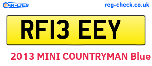 RF13EEY are the vehicle registration plates.