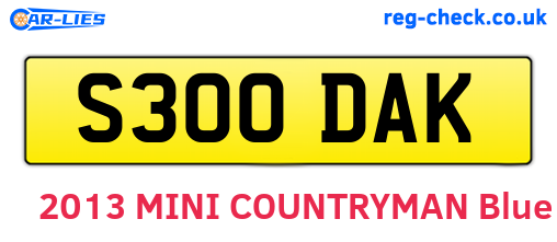 S300DAK are the vehicle registration plates.