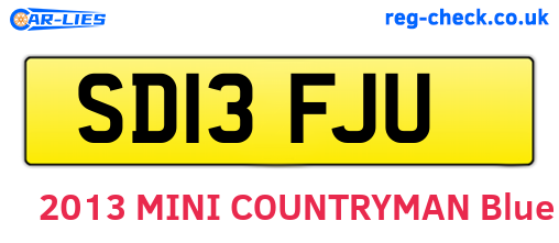 SD13FJU are the vehicle registration plates.