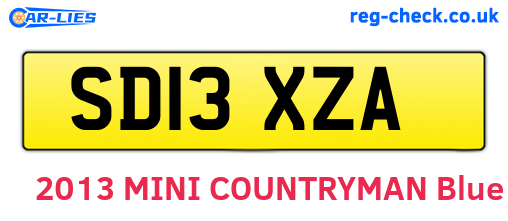 SD13XZA are the vehicle registration plates.