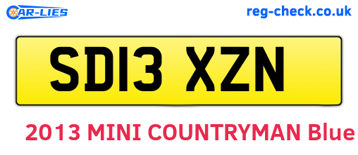 SD13XZN are the vehicle registration plates.