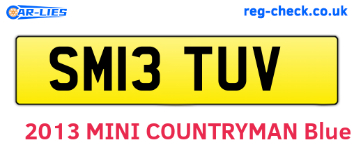 SM13TUV are the vehicle registration plates.
