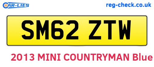 SM62ZTW are the vehicle registration plates.