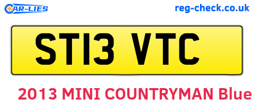 ST13VTC are the vehicle registration plates.