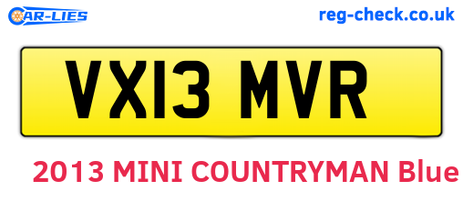 VX13MVR are the vehicle registration plates.