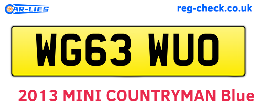 WG63WUO are the vehicle registration plates.