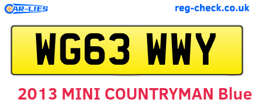WG63WWY are the vehicle registration plates.