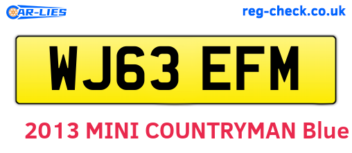 WJ63EFM are the vehicle registration plates.