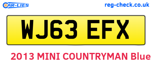 WJ63EFX are the vehicle registration plates.